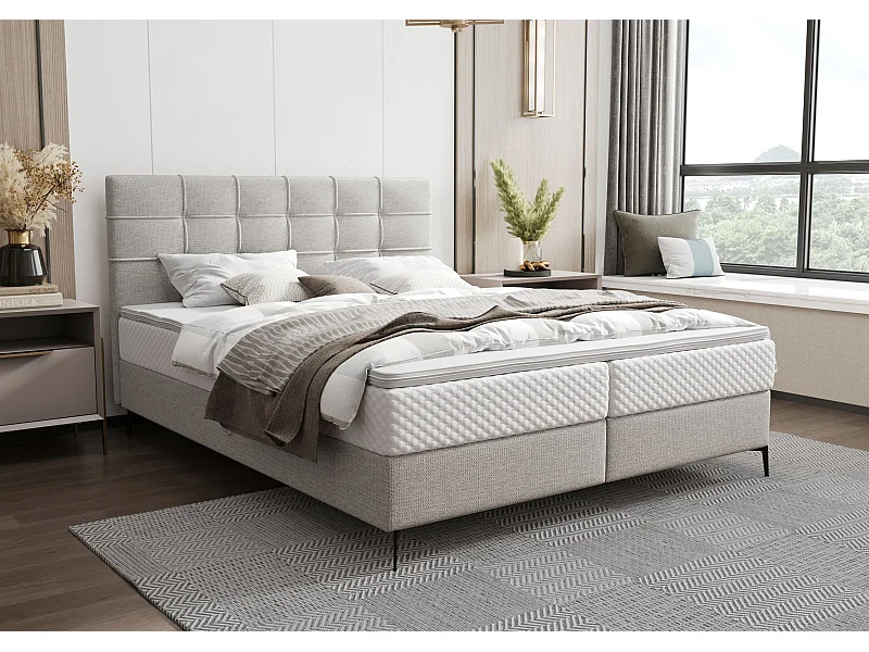 BEDANTE Lit boxspring INAO 180x200 ARAGON 80 Lit Coffre Lit double Lit d’hôtel Surmatelas Matelas Chambre à coucher Rangement