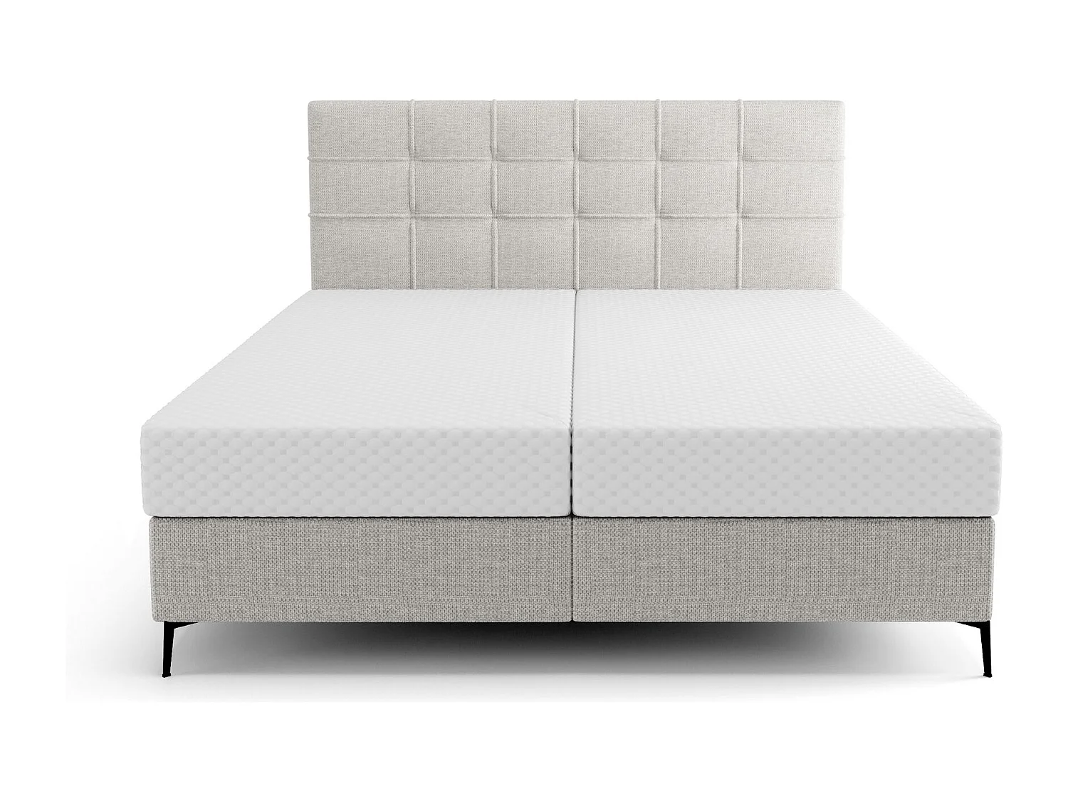 BEDANTE Boxspringbett INAO 180x200 ARAGON 80 Hellgrau Bett Bettkasten Ehebett Hotelbett Topper Matratze Schlafzimmer Stauraum