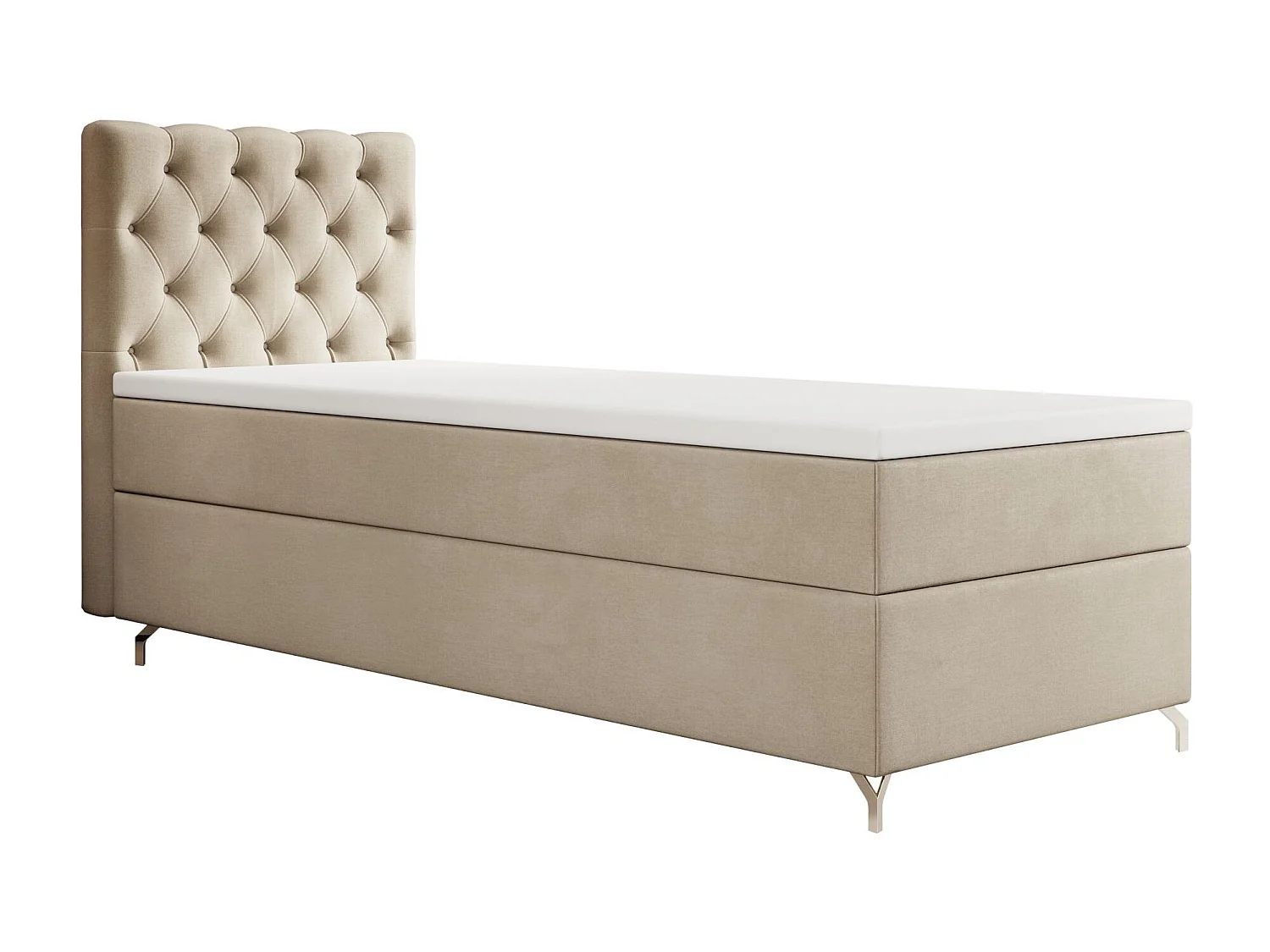 BOXBETT CHESTER 80x200 Monolith 02 avec matelas H3 et surmatelas lit avec coffre, lit simple, lit d'hôtel, chambre, avec rangement