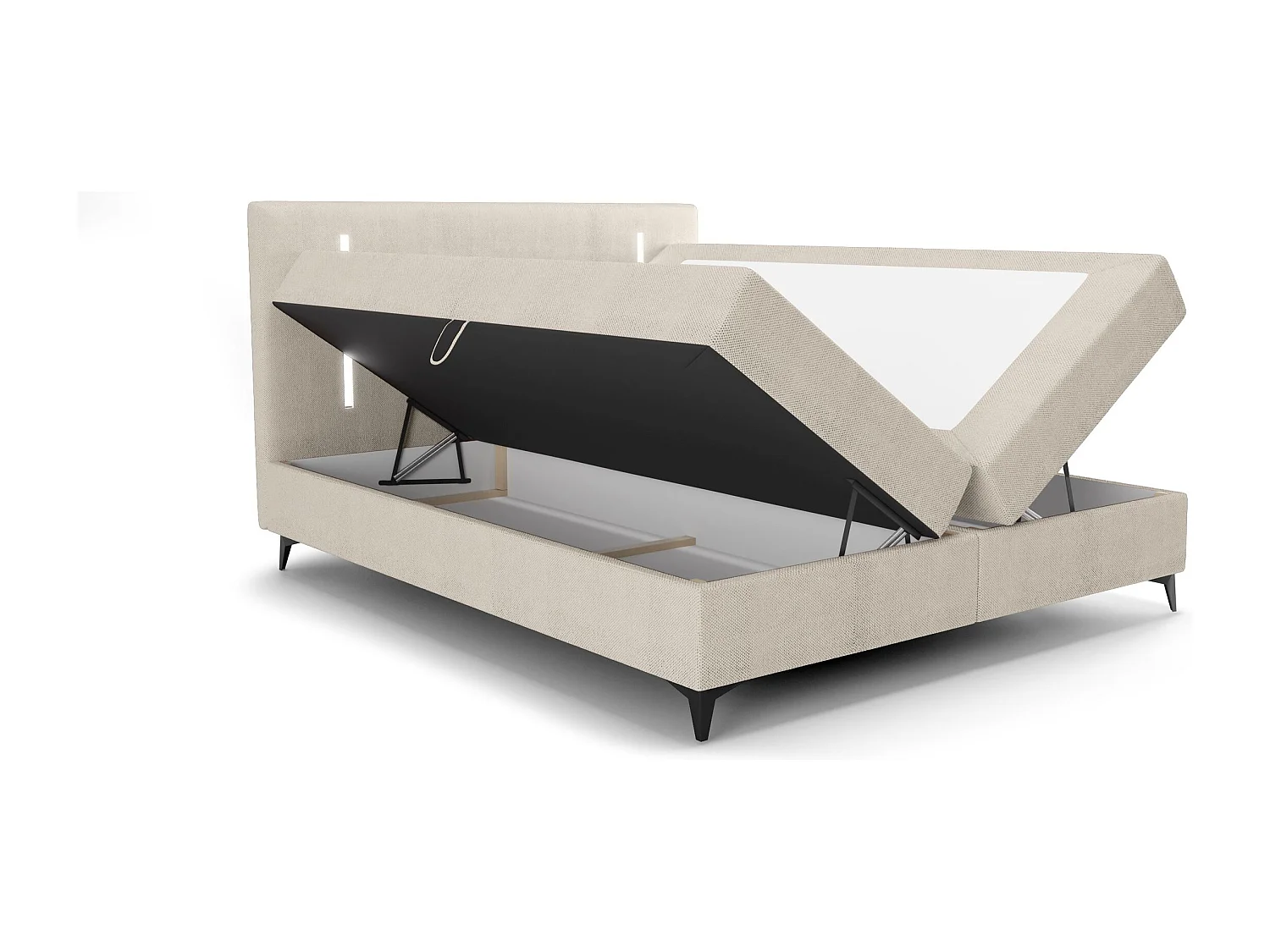 BEDANTE lit boxspring ONO 180x200 CURIO 09 écru lit coffre de lit lit double lit d'hôtel surmatelas matelas chambre à coucher rangement