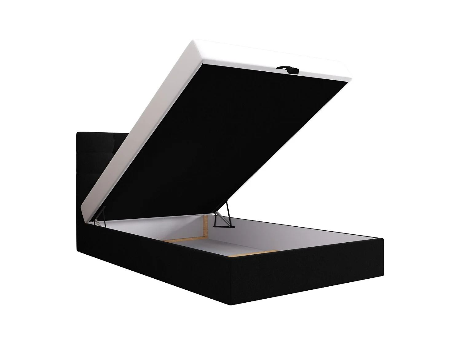 BEDANTE lit boxspring DUO 1 80x200 Cosmic 100 noir lit avec coffre lit double lit d’hôtel surmatelas matelas chambre espace de rangement