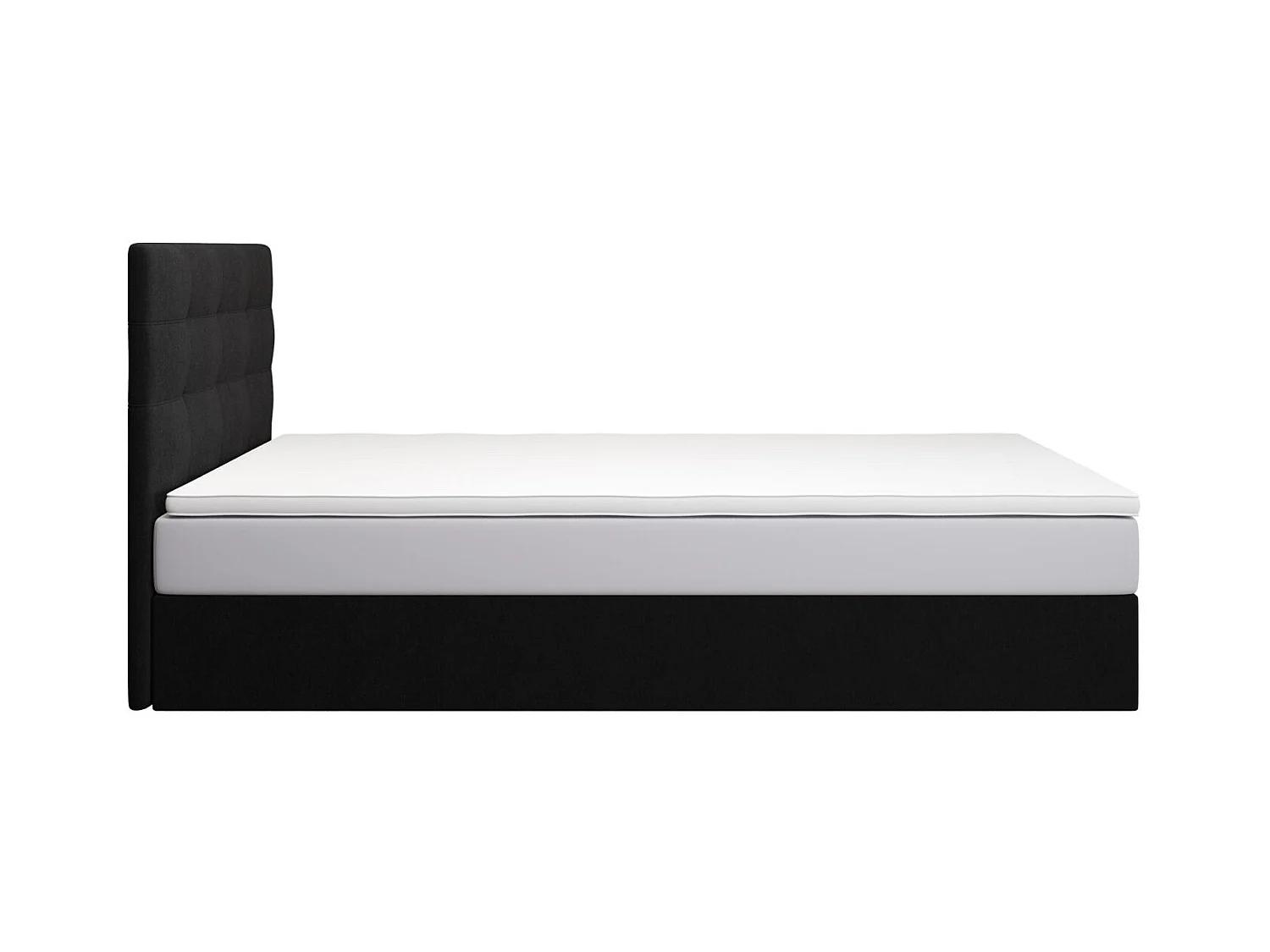 BEDANTE lit boxspring DUO 1 80x200 Cosmic 100 noir lit avec coffre lit double lit d’hôtel surmatelas matelas chambre espace de rangement