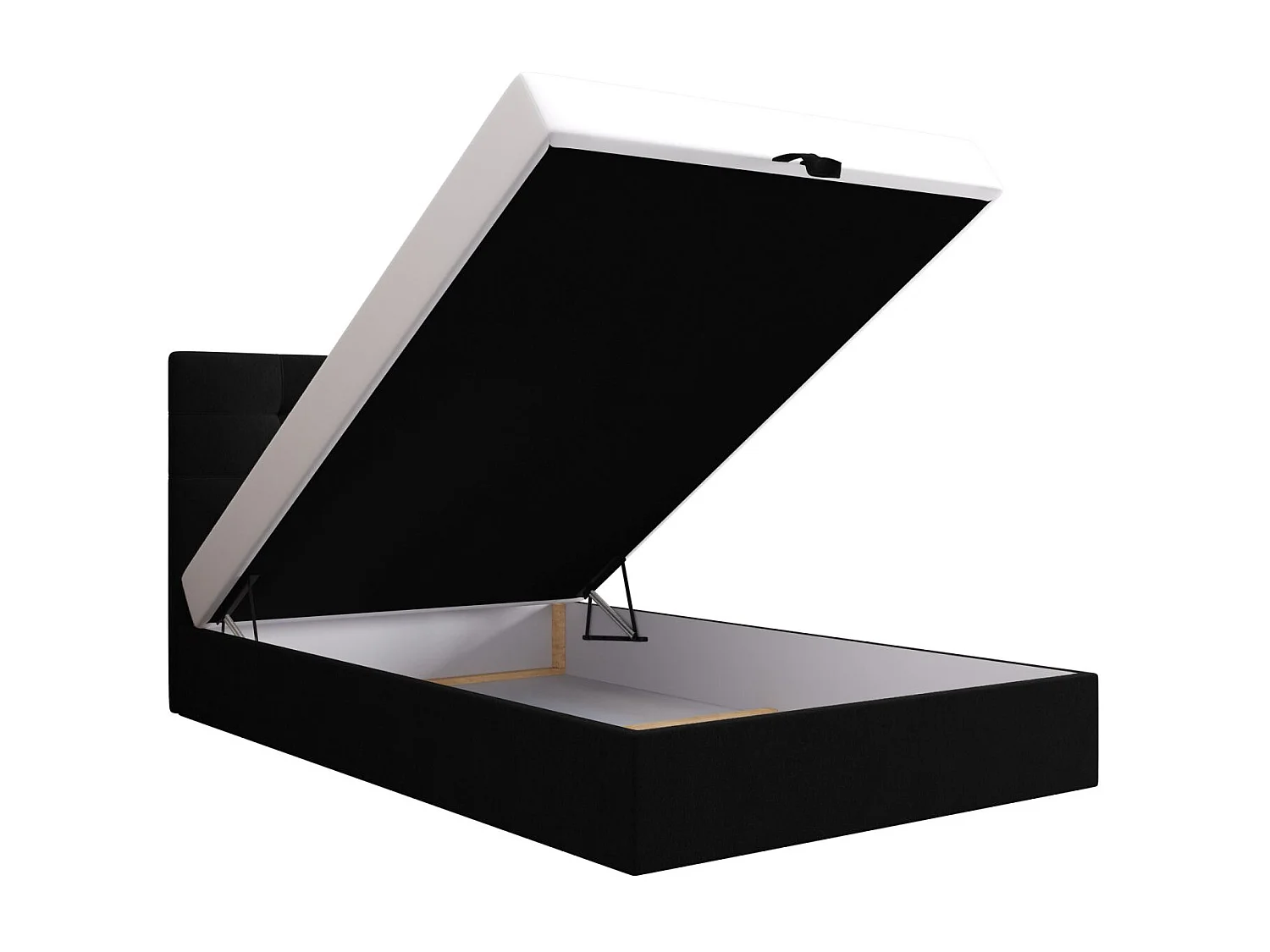 BEDANTE lit boxspring DUO 1 80x200 Cosmic 100 noir lit avec coffre lit double lit d’hôtel surmatelas matelas chambre espace de rangement