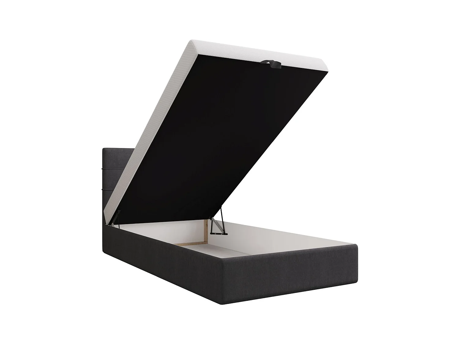 BEDANTE lit boxspring DUO 2 80x200 Cosmic 97 gris lit avec coffre lit double lit d’hôtel surmatelas matelas chambre espace de rangement