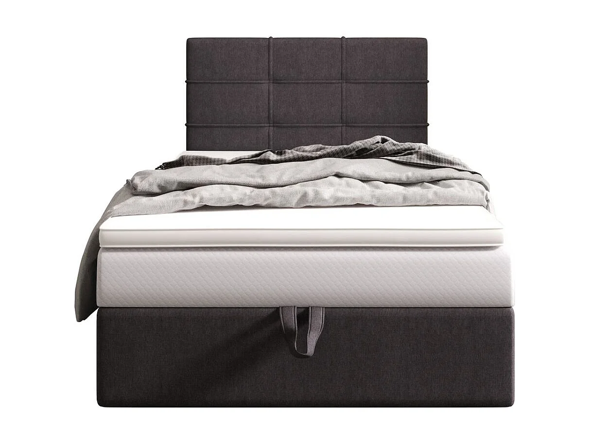 BEDANTE lit boxspring DUO 2 80x200 Cosmic 97 gris lit avec coffre lit double lit d’hôtel surmatelas matelas chambre espace de rangement