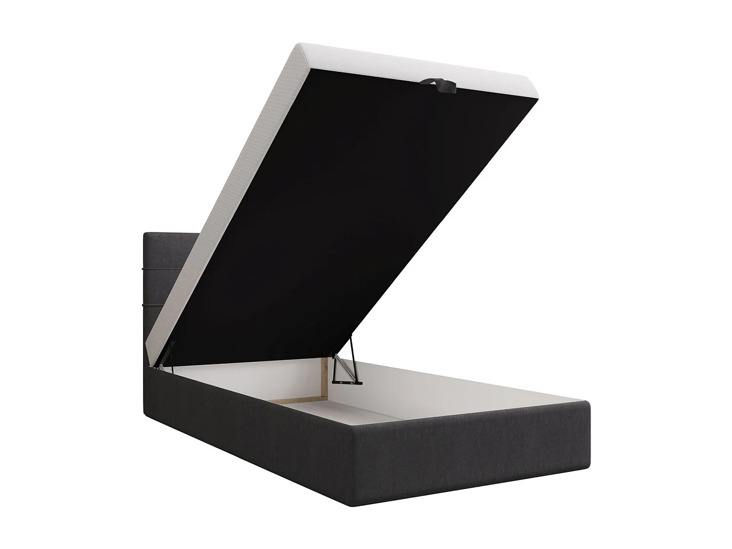 BEDANTE lit boxspring DUO 2 80x200 Cosmic 97 gris lit avec coffre lit double lit d’hôtel surmatelas matelas chambre espace de rangement