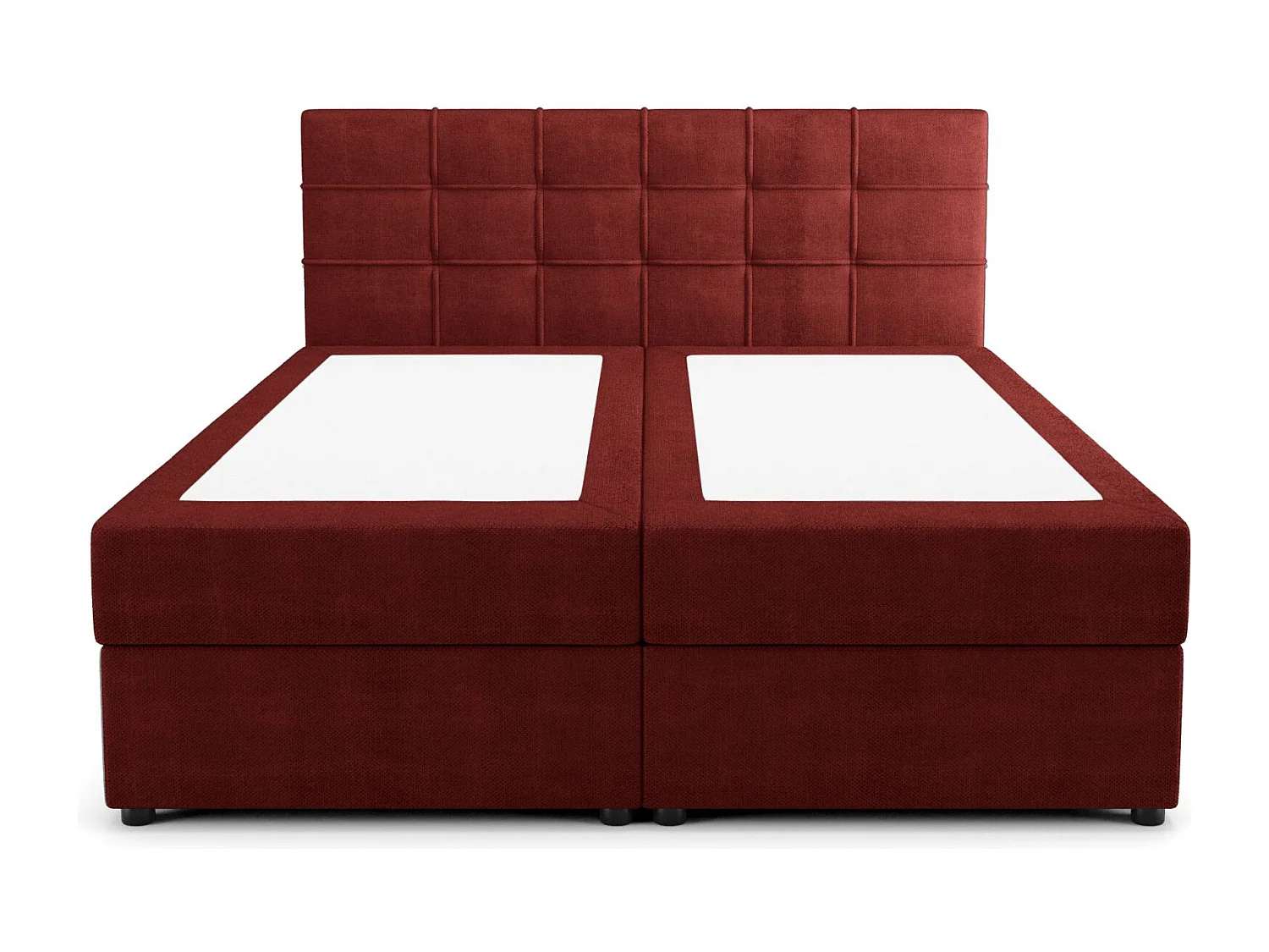 BEDANTE Lit boxspring KIDA 160x200 Curio 57 Rouge Lit Litkasten Lit double Lit d'hôtel Chambre à coucher Espace de rangement