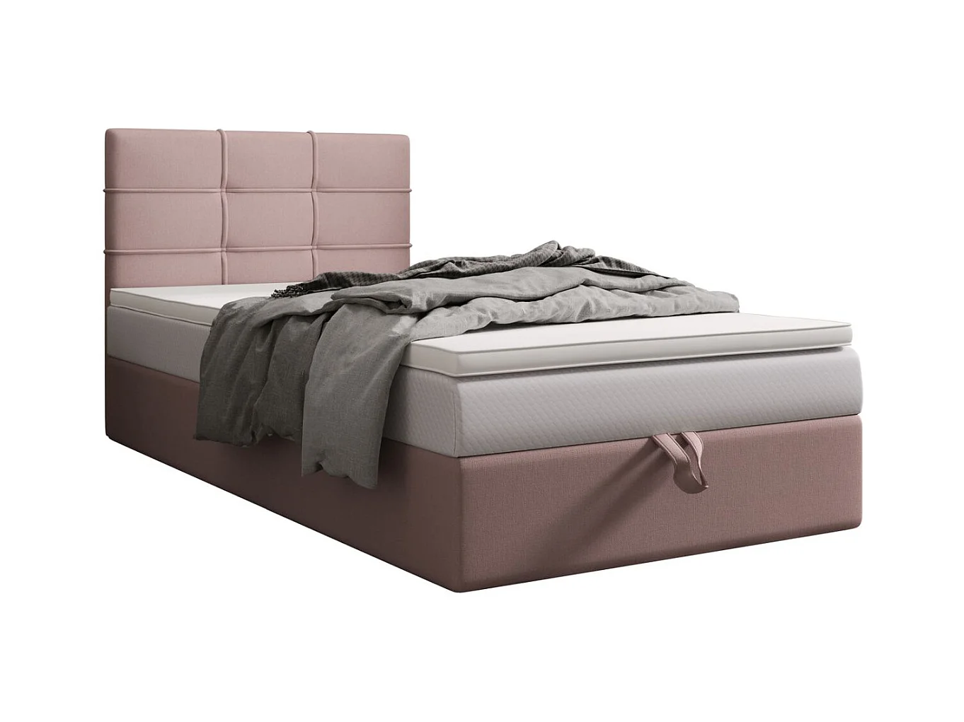 BEDANTE lit boxspring DUO 2 80x200 Cosmic 14 rose lit avec coffre lit double lit d’hôtel surmatelas matelas chambre espace de rangement