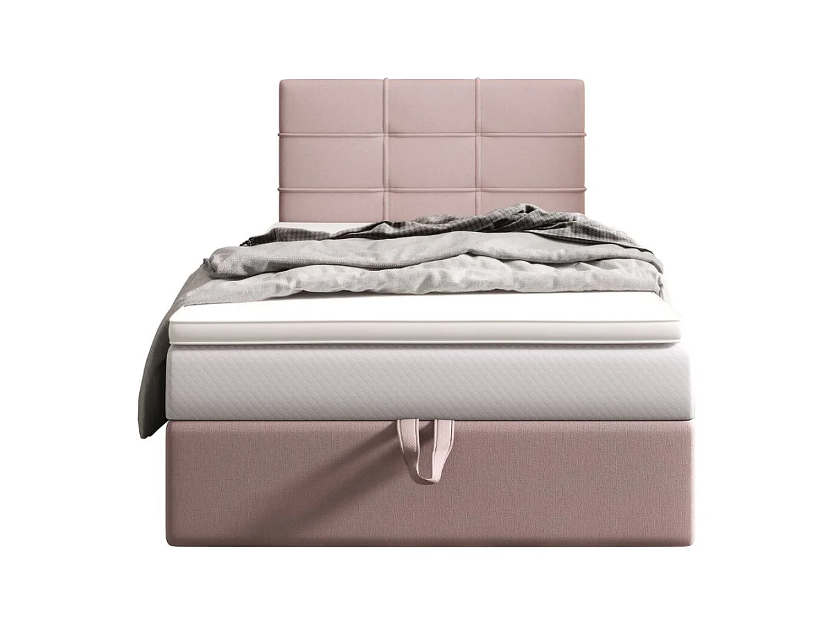 BEDANTE lit boxspring DUO 2 80x200 Cosmic 14 rose lit avec coffre lit double lit d’hôtel surmatelas matelas chambre espace de rangement