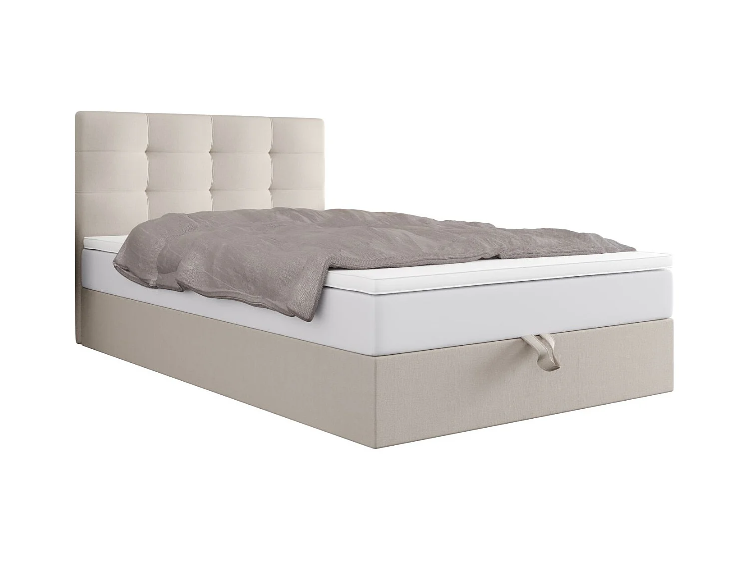 BEDANTE lit boxspring DUO 1 80x200 Cosmic 10 beige lit avec coffre lit double lit d’hôtel surmatelas matelas chambre espace de rangement