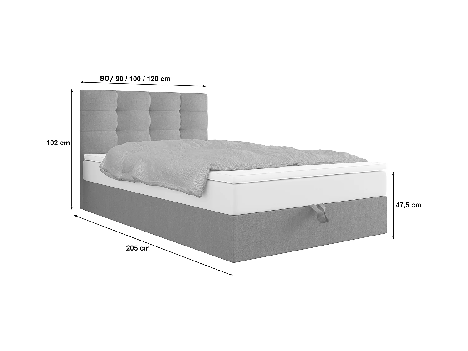 BEDANTE lit boxspring DUO 1 80x200 Cosmic 10 beige lit avec coffre lit double lit d’hôtel surmatelas matelas chambre espace de rangement