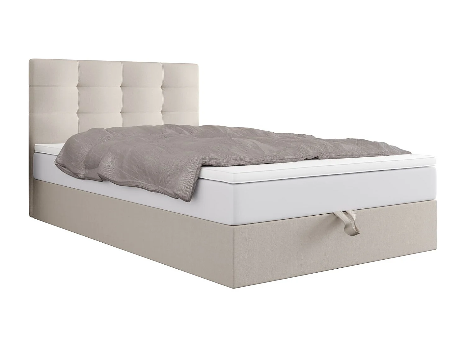 BEDANTE lit boxspring DUO 1 80x200 Cosmic 10 beige lit avec coffre lit double lit d’hôtel surmatelas matelas chambre espace de rangement