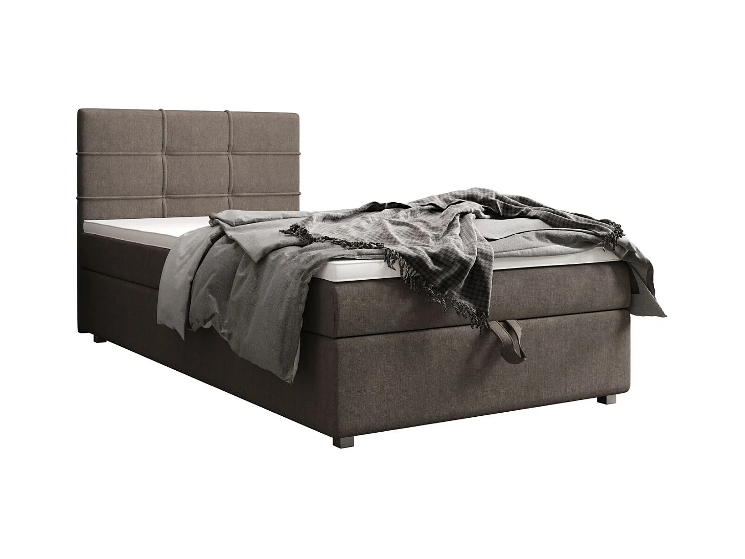 BEDANTE Lit boxspring FADO 1 80x200 Cosmic 03 Marron Lit Coffre Lit simple Lit d’hôtel