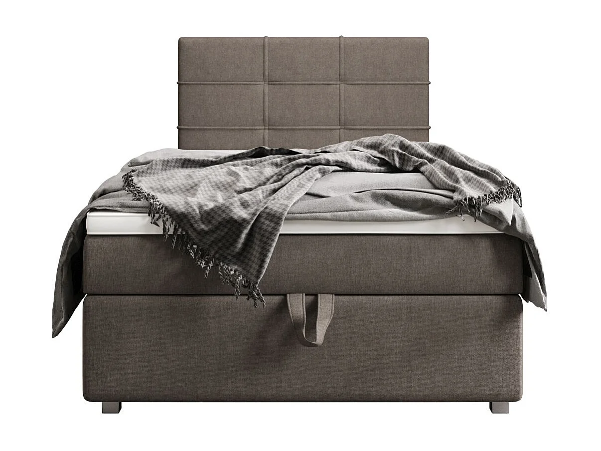 BEDANTE Boxspringbett FADO 22 80x200 Cosmic 03 Braun Bett Bettkasten Einzellbett Hotelbett Topper Matratze Schlafzimmer Stauraum
