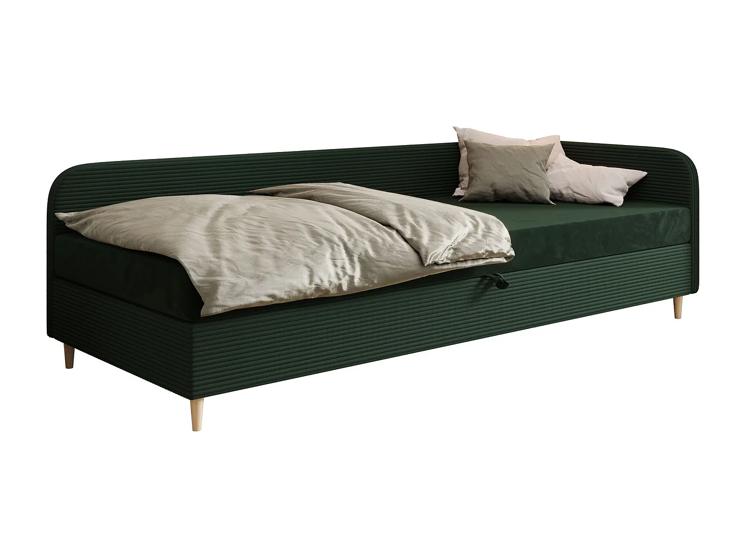 BEDANTE Bett MIKO 80x200 RIVIERA 38+LINCOLN 39 Grün Bett Jugendbett Einzelbett Hotelbett Matratze Schlafzimmer Stauraum