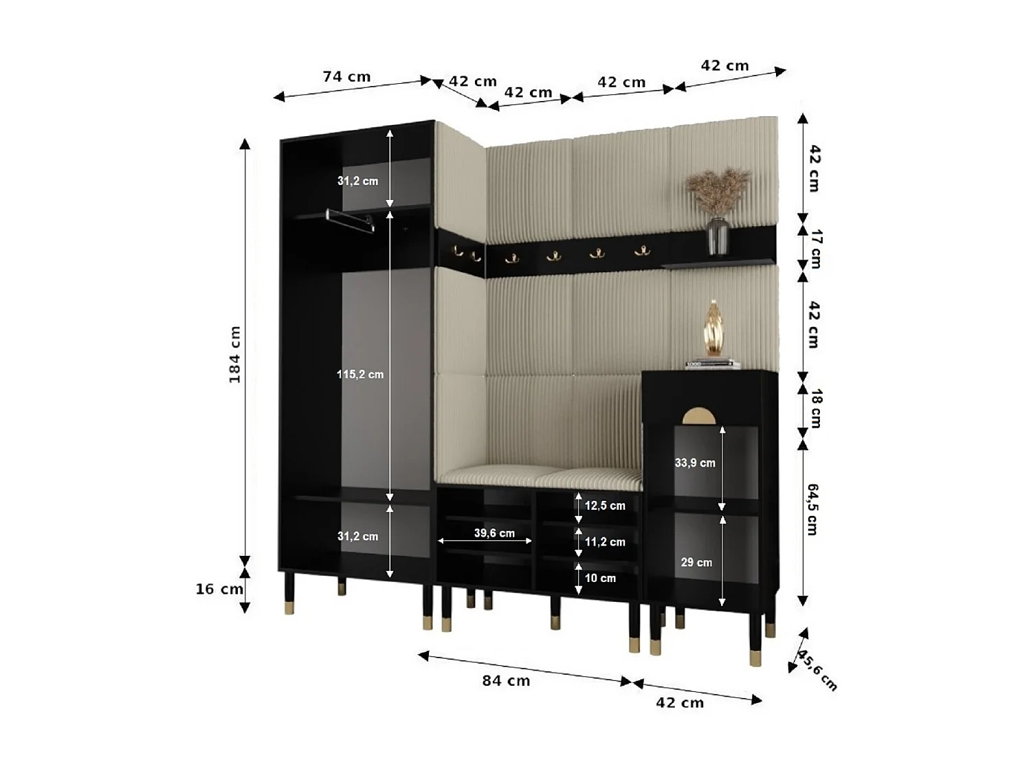 Ensemble de garde-robe Palermo 1 200/200/46 (Cachemire/Poso 60)
