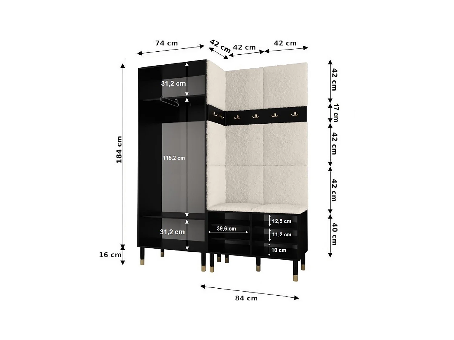 Ensemble de garde-robe Palermo 14 200/158/46 (Cachemire/Poso 60)