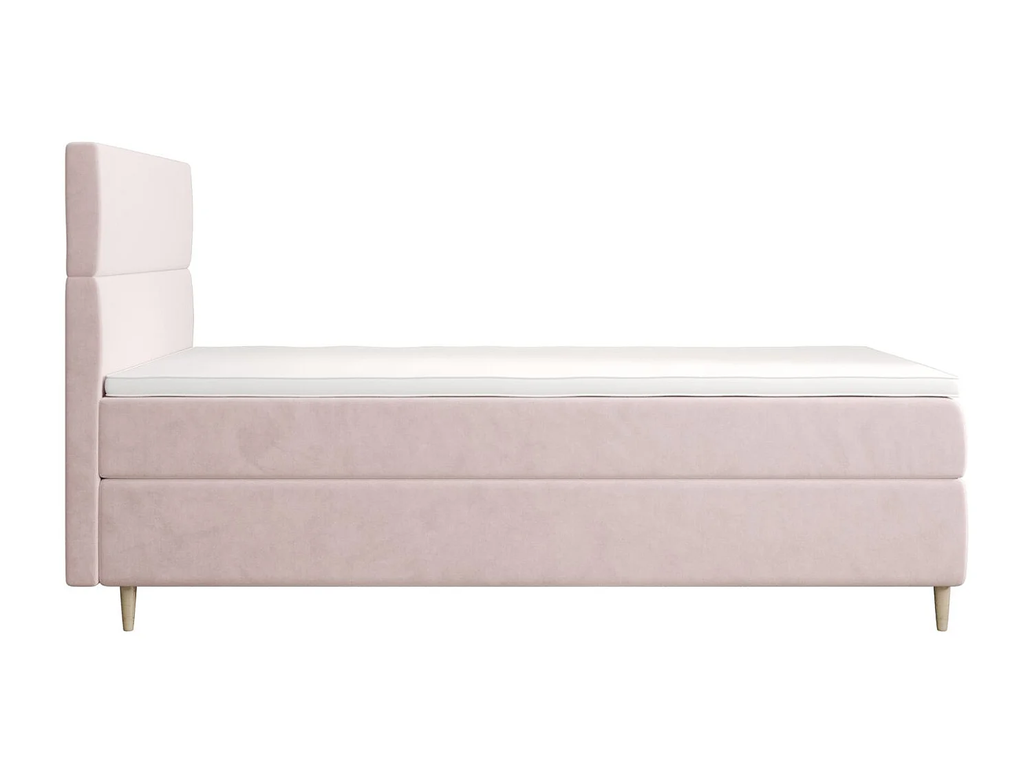BEDANTE Lit boxspring FLO 80x200 Itaka 58 Rose Lit Coffre Lit simple Lit d'hôtel Surmatelas Matelas Chambre Rangement