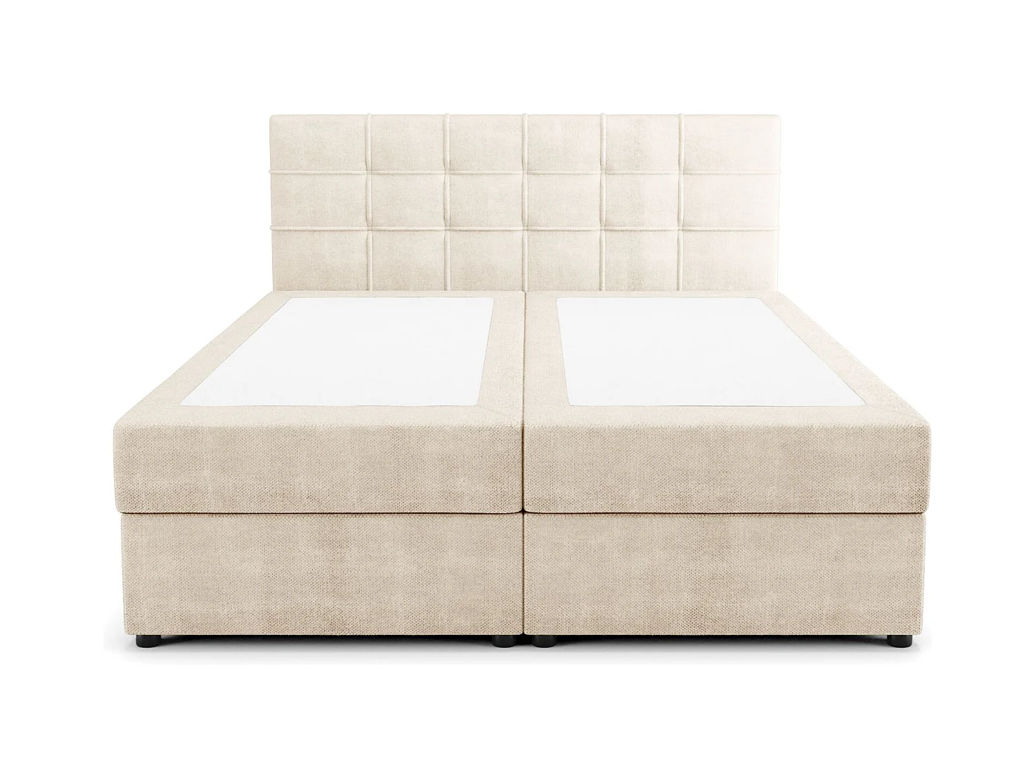 BEDANTE Lit boxspring KIDA 140x200 Curio 09 Écru Lit Litkasten Lit double Lit d'hôtel Chambre à coucher Espace de rangement