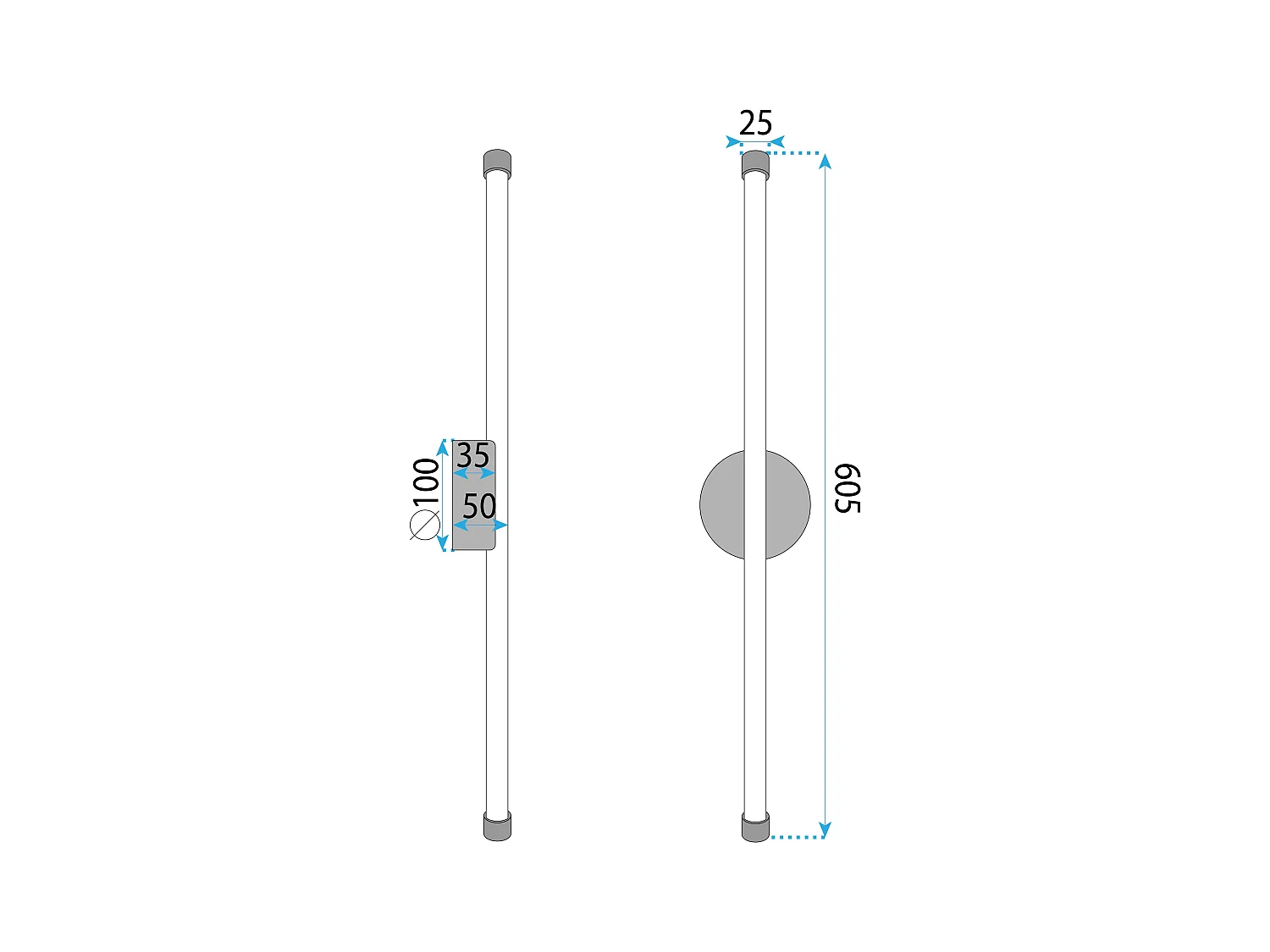 Applique Murale Toolight LHJ069-W Black