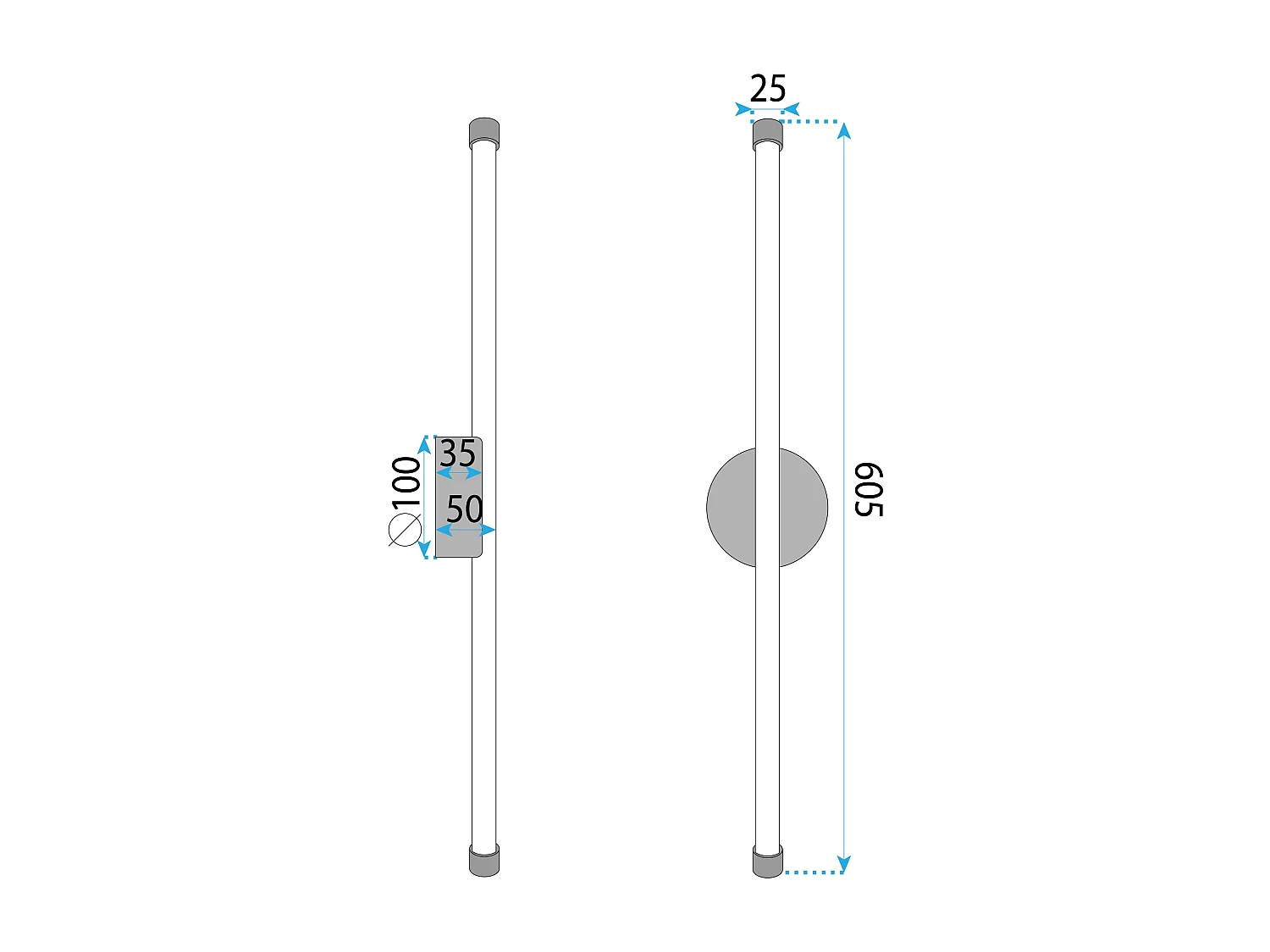 Applique Murale Toolight LHJ069-W Black
