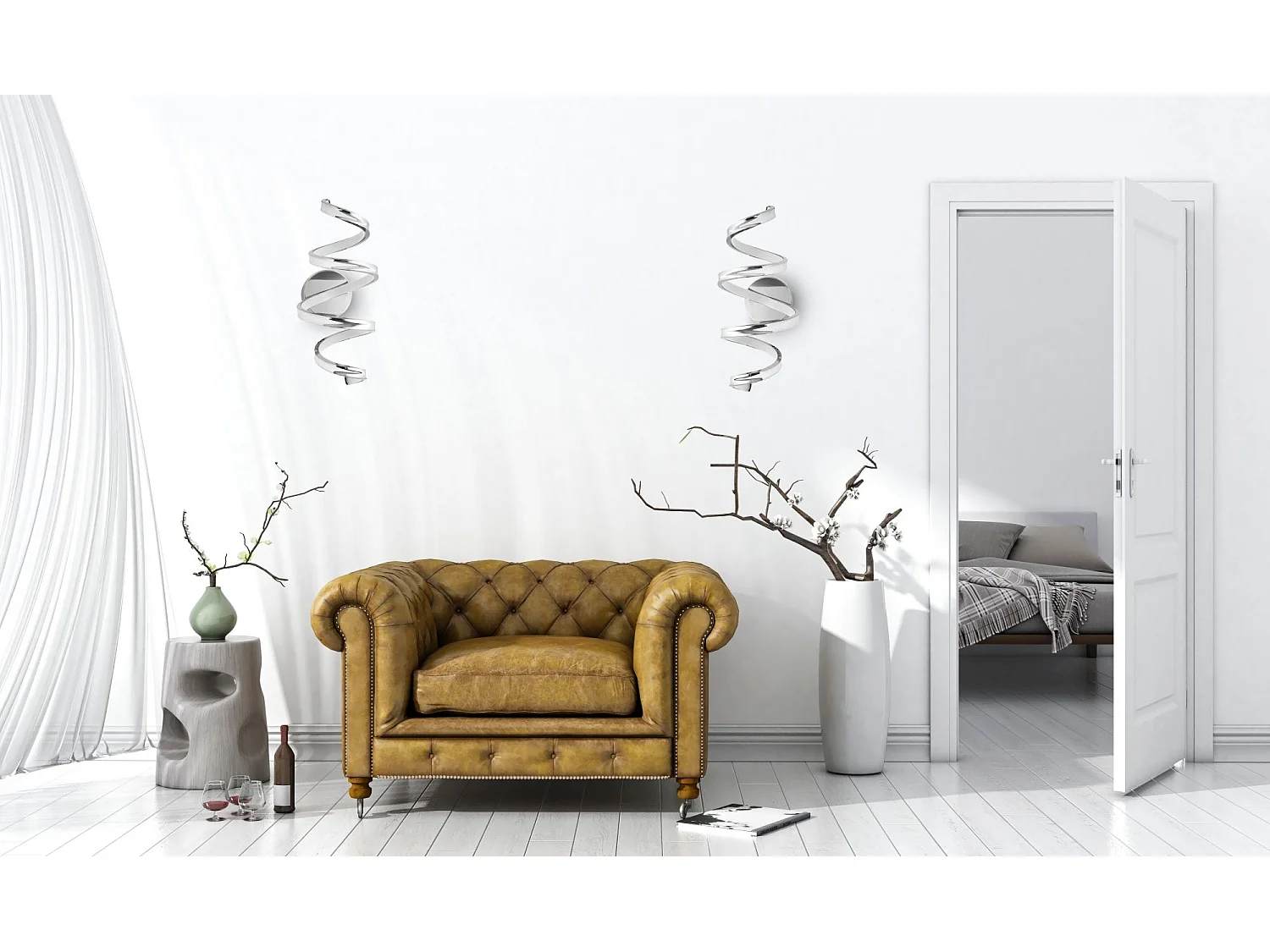 Applique Murale Toolight LED APP828-W SPRING Chrome