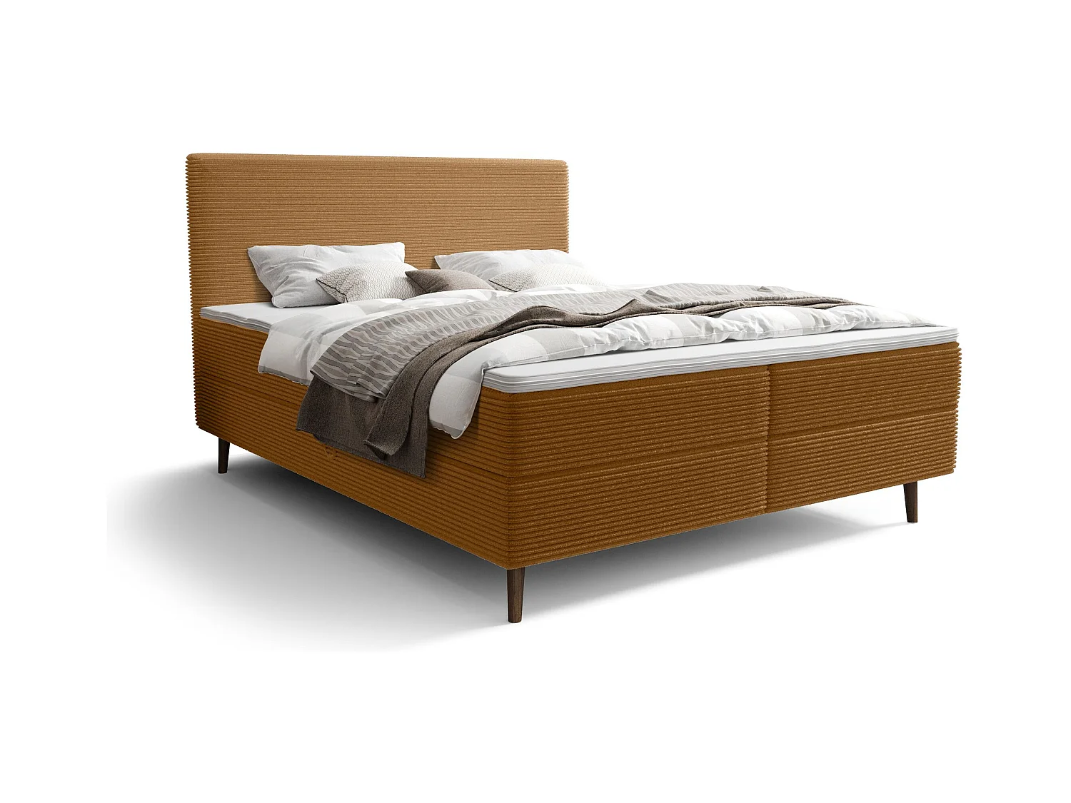 BEDANTE lit boxspring NARA 160x200 POSO 001 orange lit coffre de lit lit double lit d'hôtel surmatelas matelas chambre à coucher rangement