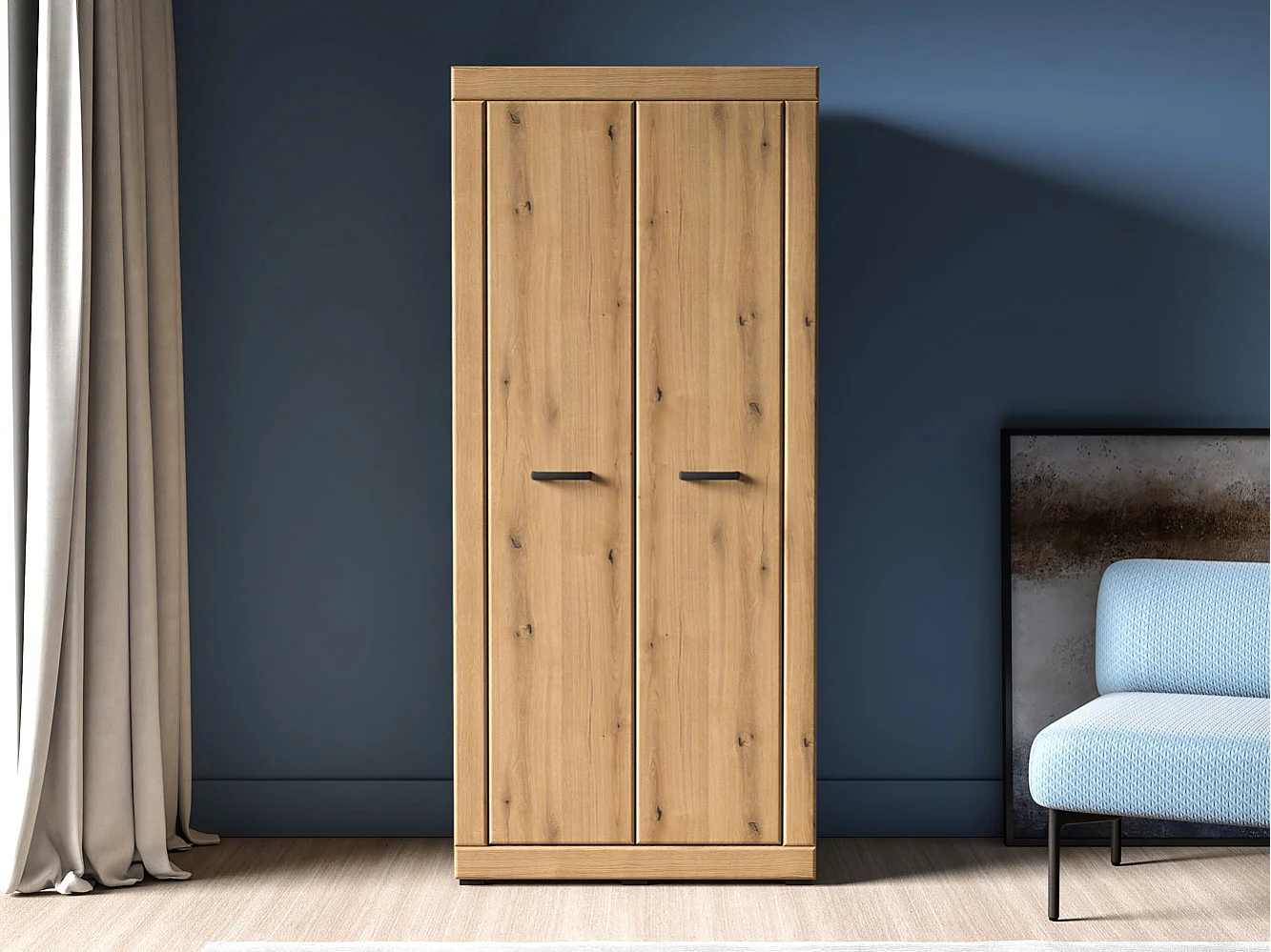 KLEIDERSCHRANK Dora Evoke Eiche 87 / 53 / 195cm