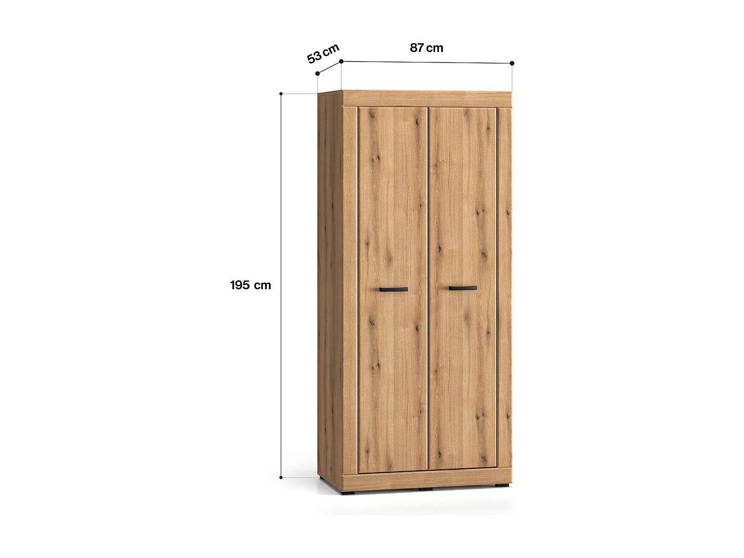 KLEIDERSCHRANK Dora Evoke Eiche 87 / 53 / 195cm