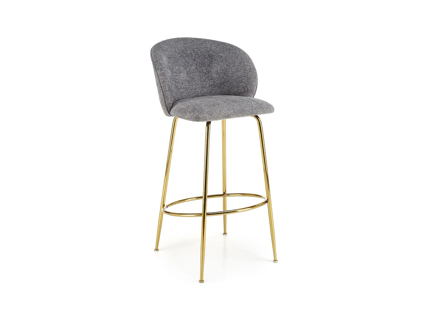 Tabouret de bar/revêtement en tissu/métal précieux/or&gris