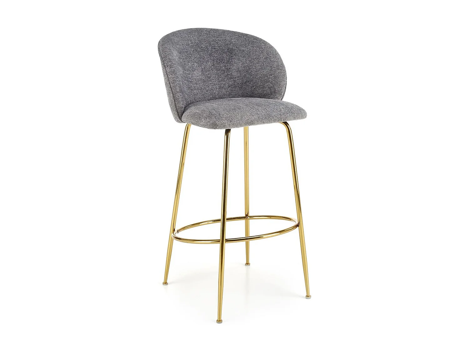 Tabouret de bar/revêtement en tissu/métal précieux/or&gris