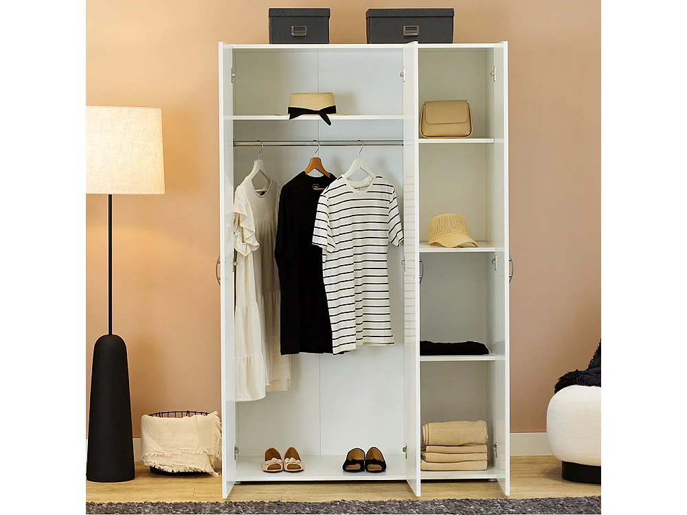 KLEIDERSCHRANK Basic Weiß 110,7 / 52 / 179 cm