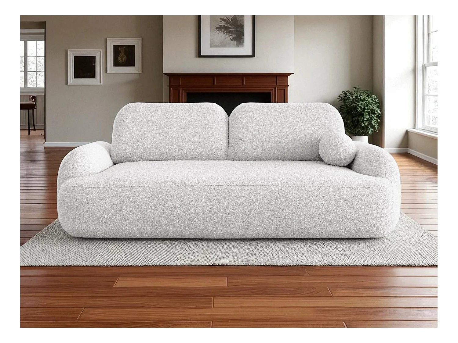 BEDANTE SOFA MOLLY mit Schlaffunktion TERRA FROTTE 00 Weiß mit Bettkasten Sofa für Wohnzimmer gerades Sofa Schlafsofa Sofa mit Bettkasten Klappsofa