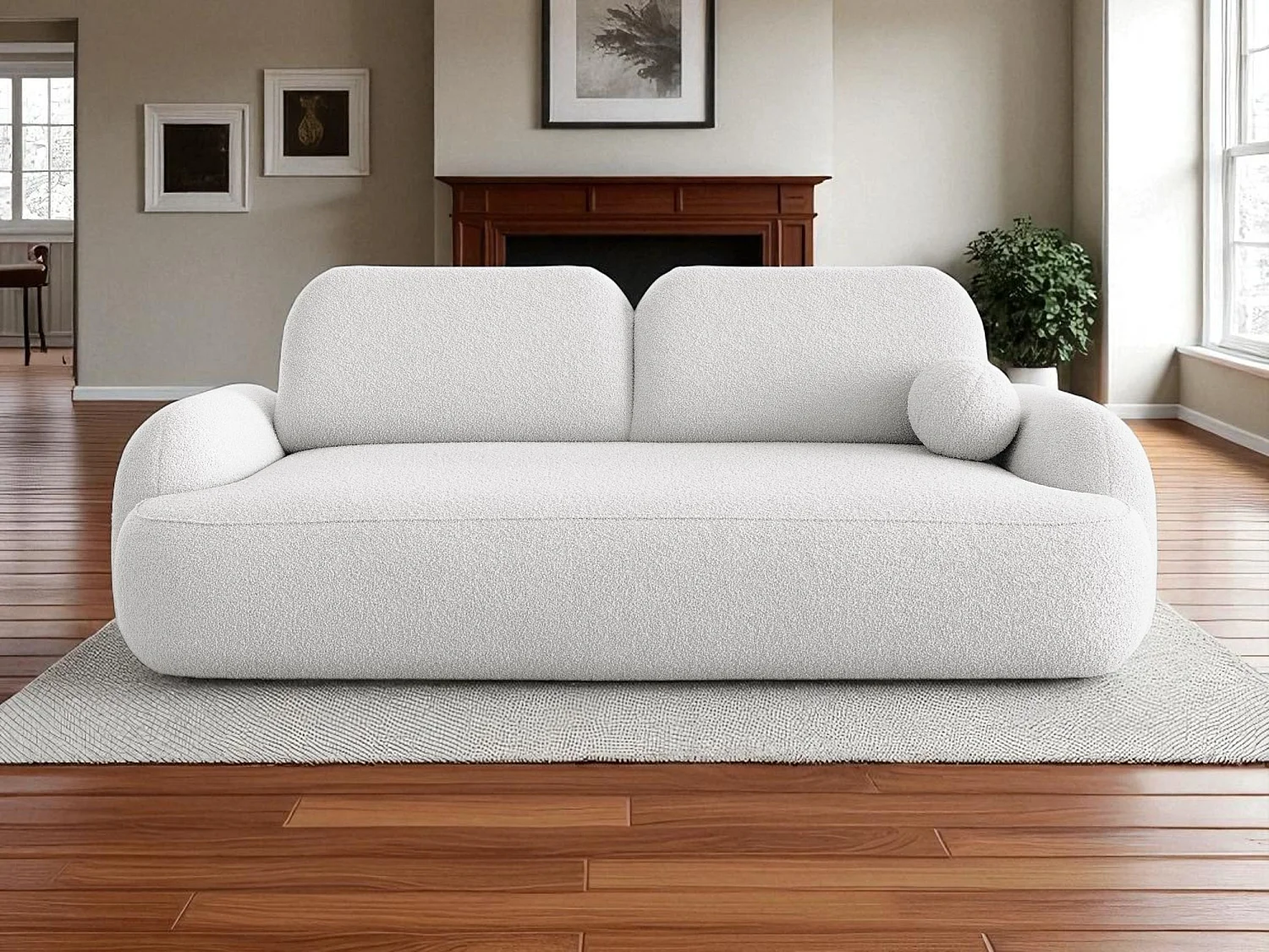 BEDANTE SOFA MOLLY mit Schlaffunktion TERRA FROTTE 00 Weiß mit Bettkasten Sofa für Wohnzimmer gerades Sofa Schlafsofa Sofa mit Bettkasten Klappsofa