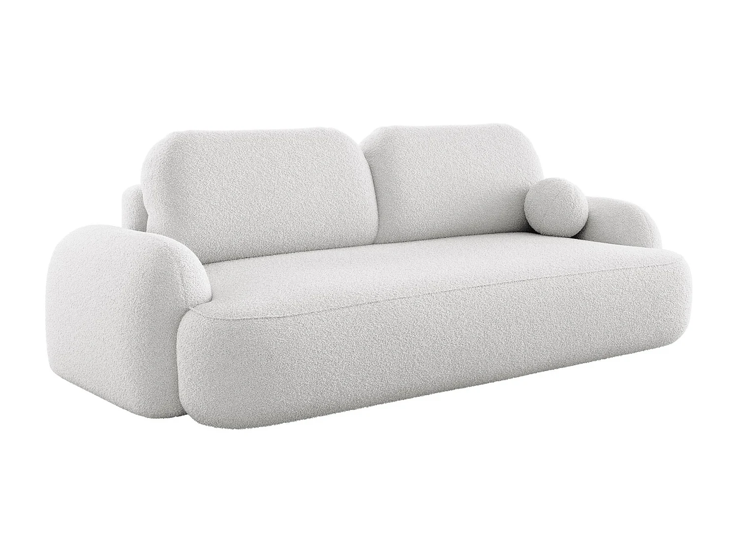 BEDANTE SOFA MOLLY mit Schlaffunktion TERRA FROTTE 00 Weiß mit Bettkasten Sofa für Wohnzimmer gerades Sofa Schlafsofa Sofa mit Bettkasten Klappsofa