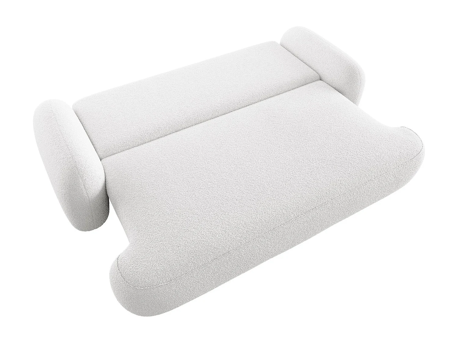 BEDANTE SOFA MOLLY mit Schlaffunktion TERRA FROTTE 00 Weiß mit Bettkasten Sofa für Wohnzimmer gerades Sofa Schlafsofa Sofa mit Bettkasten Klappsofa
