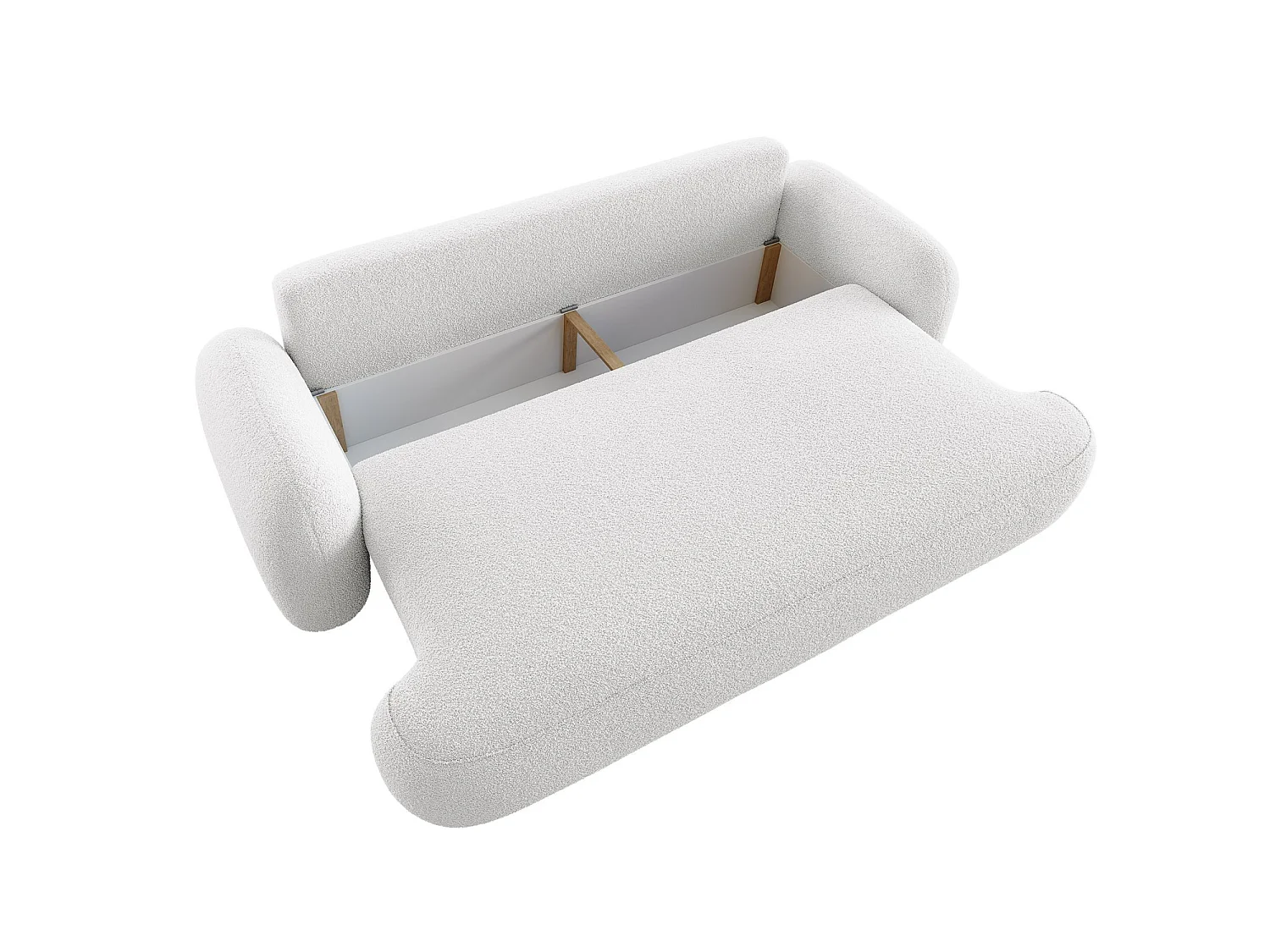 BEDANTE SOFA MOLLY z funkcją spania TERRA FROTTE 00 Biały z pojemnikiem na pościel, sofa do salonu, kanapa, sofa rozkładana, sofa z pojemnikiem, wersalka