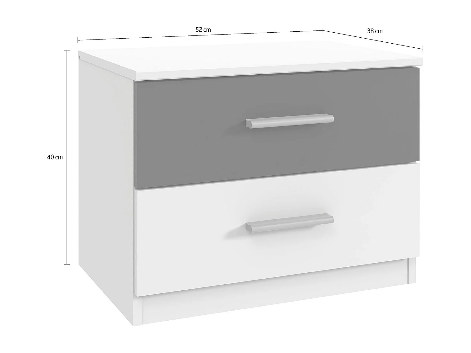 NACHTKONSOLE Budapest Eiche Viking / graphit 52 / 38 / 40cm