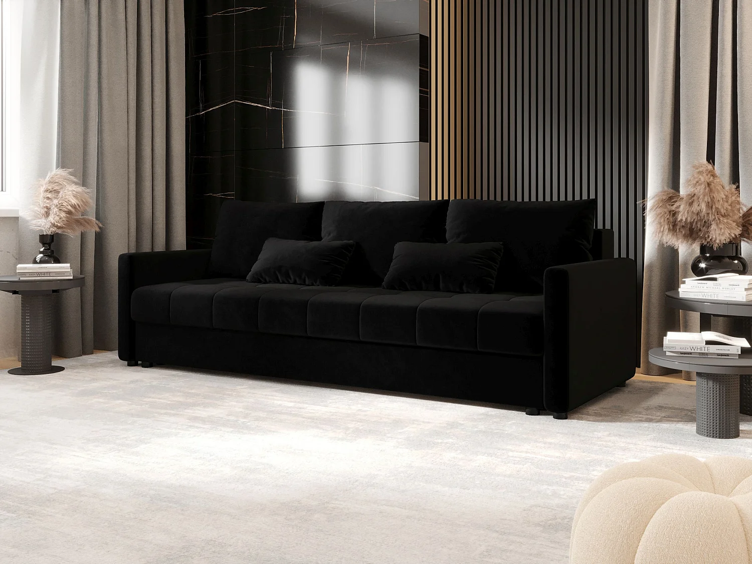 BEDANTE CANAPÉ MOS BIS avec fonction lit ITAKA 15 Noir