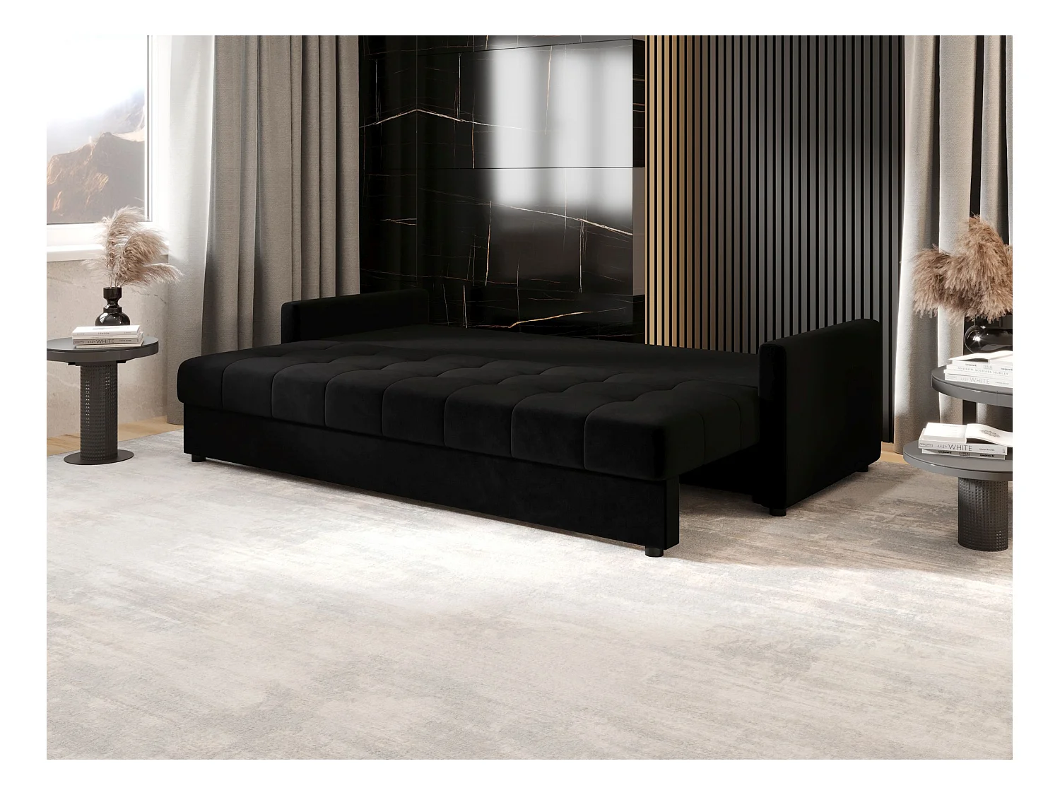 BEDANTE CANAPÉ MOS BIS avec fonction lit ITAKA 15 Noir