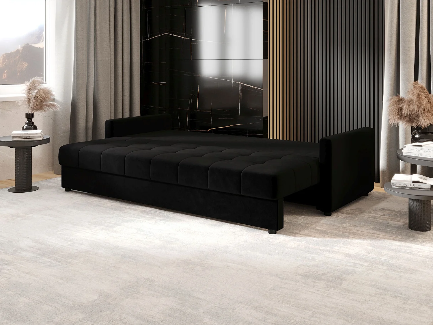 BEDANTE CANAPÉ MOS BIS avec fonction lit ITAKA 15 Noir