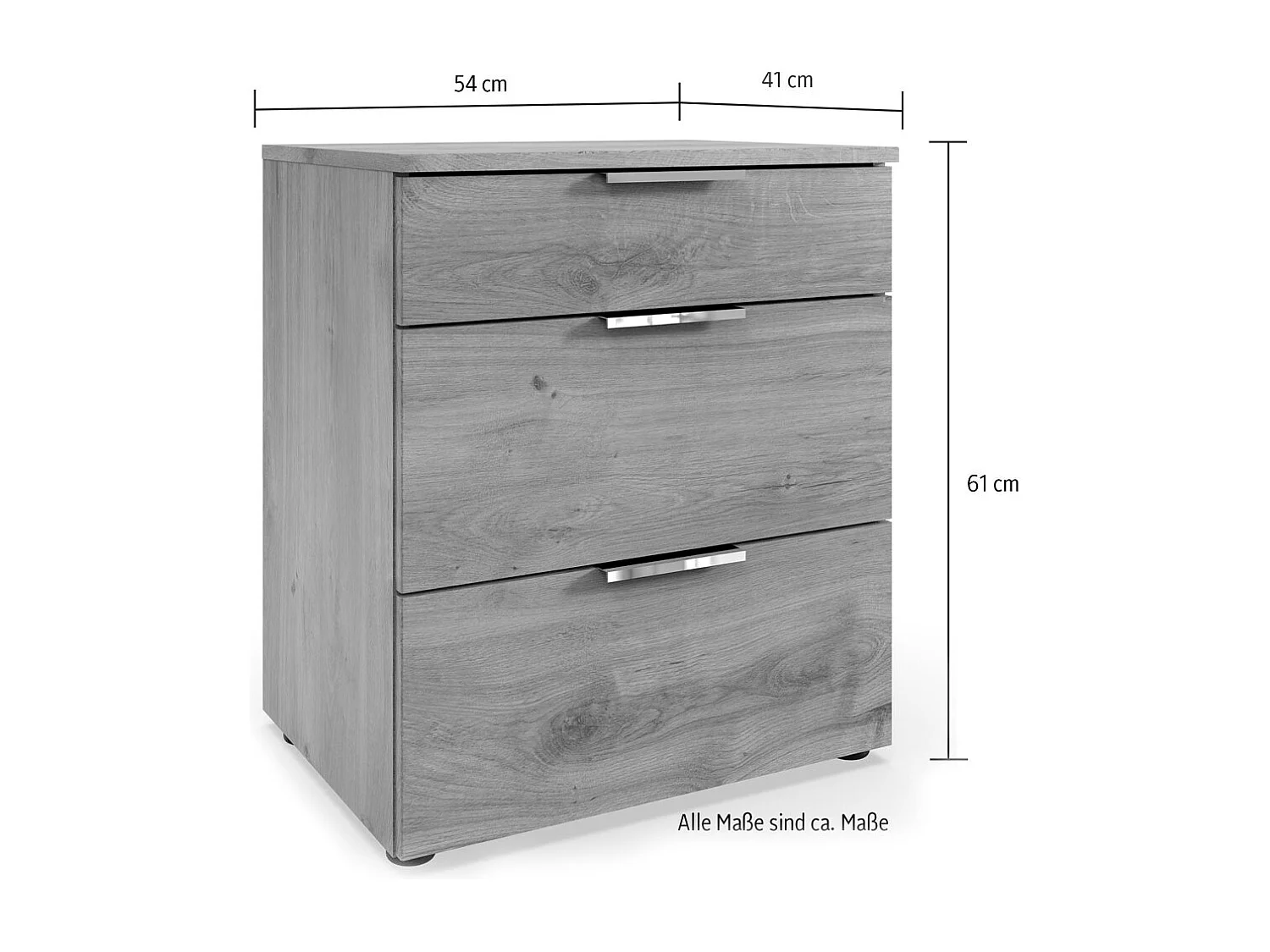 NACHTKONSOLE Level Plankeneiche 54 / 41 / 61cm