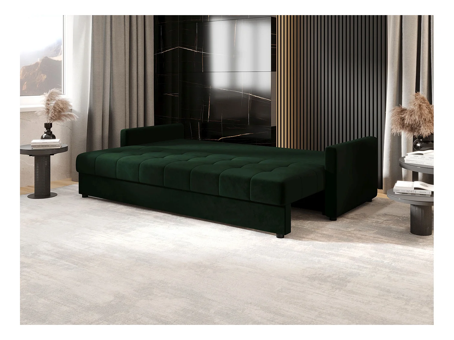 BEDANTE CANAPÉ MOS BIS avec fonction lit ITAKA 10 Vert foncé