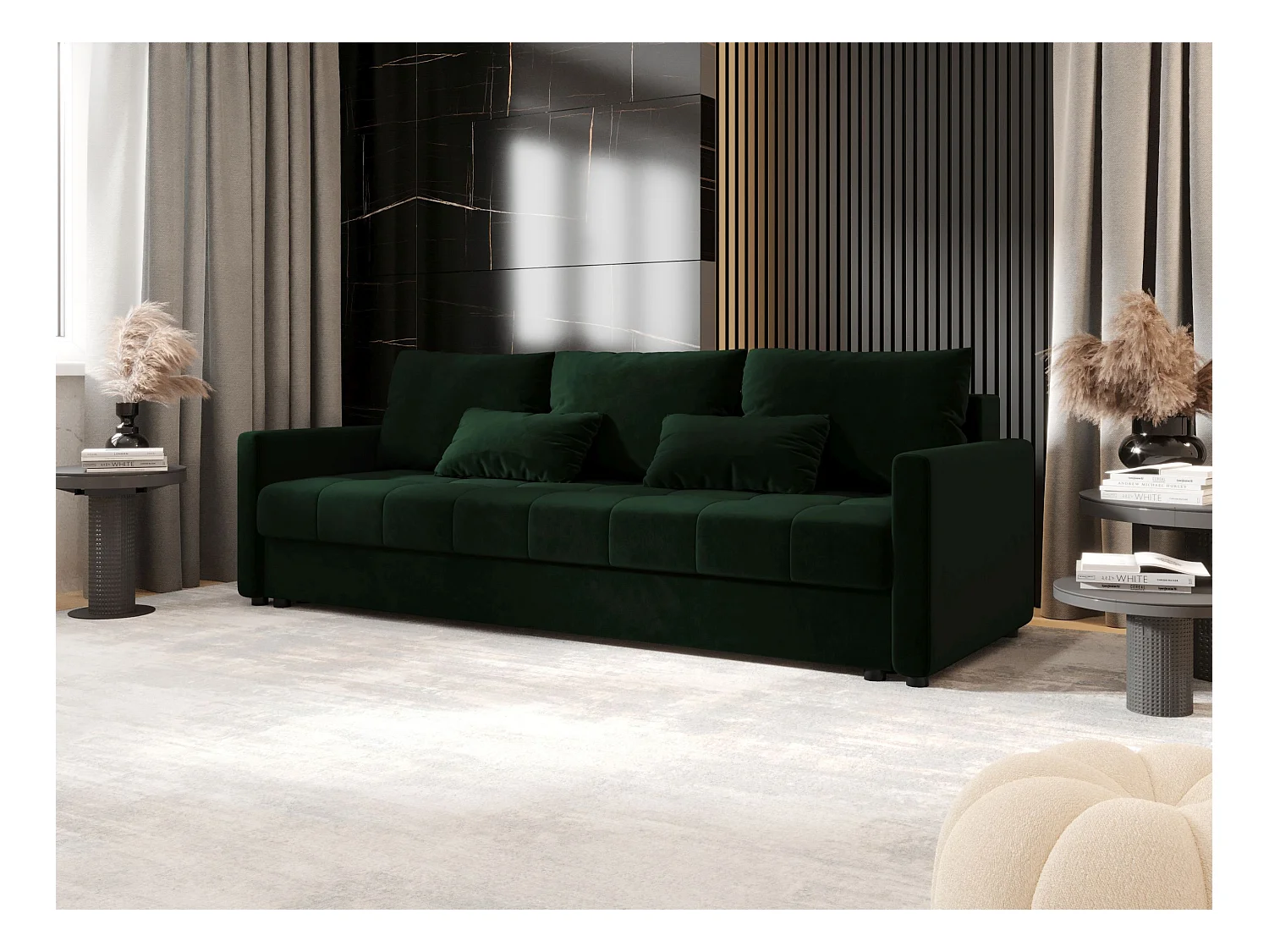 BEDANTE SOFA MOS BIS mit Schlaffunktion ITAKA 10 Dunkelgrün Sofa mit Stauraum Bettkasten Wohnzimmersofa Couch Sofa Bettsofa Bettkasten Bettcouch
