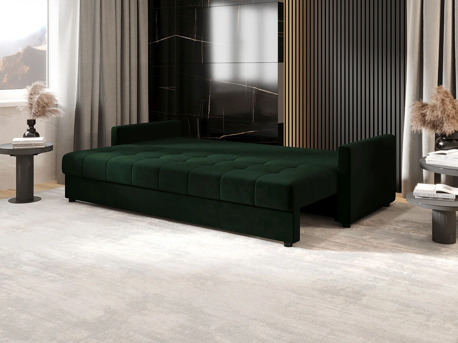 BEDANTE CANAPÉ MOS BIS avec fonction lit ITAKA 10 Vert foncé