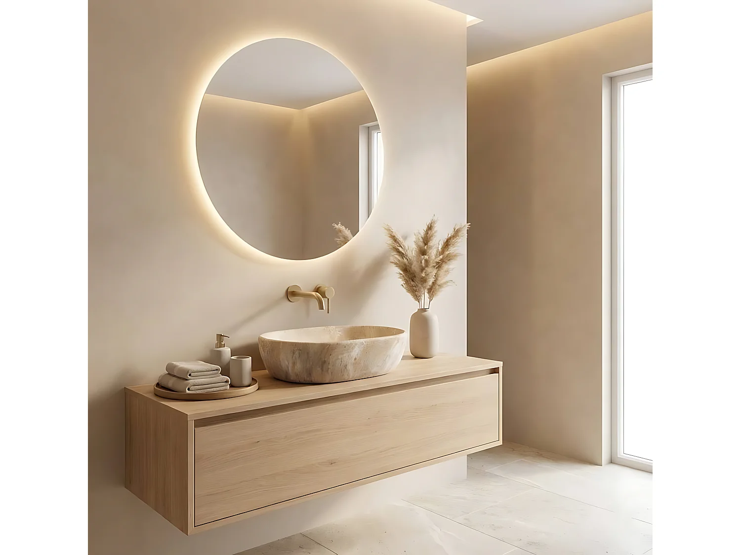 Vasque À Poser Rea Amelia  beige