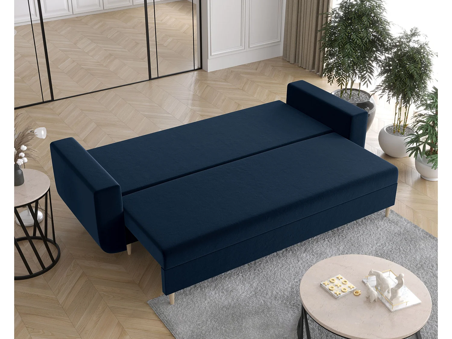 BEDANTE canapé DELFIN avec fonction de couchage ITAKA 11 bleu foncé