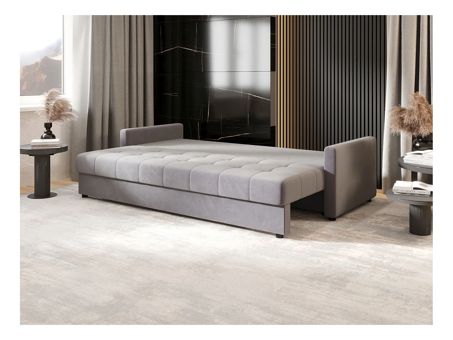 BEDANTE CANAPÉ MOS BIS avec fonction lit ITAKA 50 Gris clair