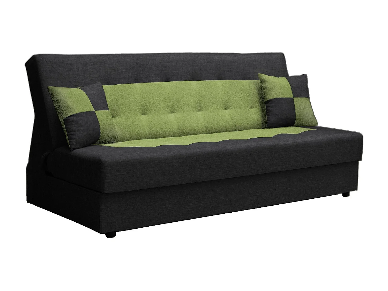 BEDANTE CANAPÉ POLO avec fonction lit SAWANA 14+35 Noir/Vert