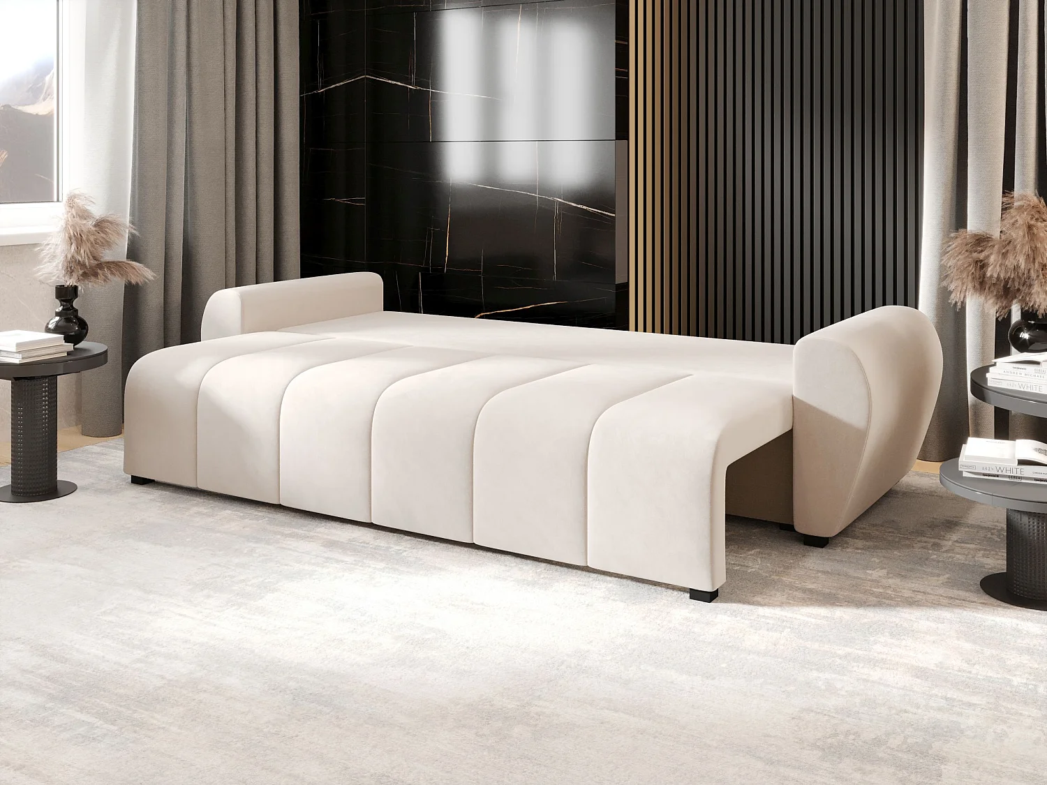 BEDANTE CANAPÉ MOLISA avec fonction lit ITAKA 16 Crème